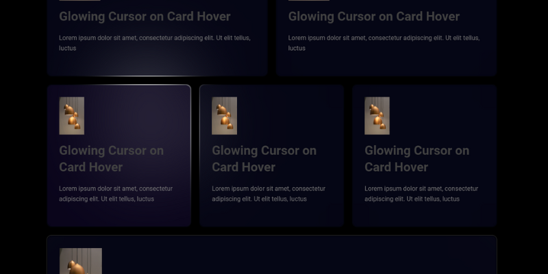 Glowing Cursor on Card Hoverl – Elementor Design Template